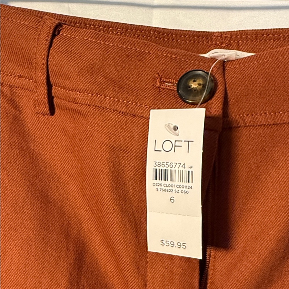 LOFT Rust Brown Tailored Cuffed Shorts - Picture 2 of 3